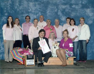 2013 Best In Show winner with some of our CIKC members at our Purebreds In The Pink cancer awareness show. 